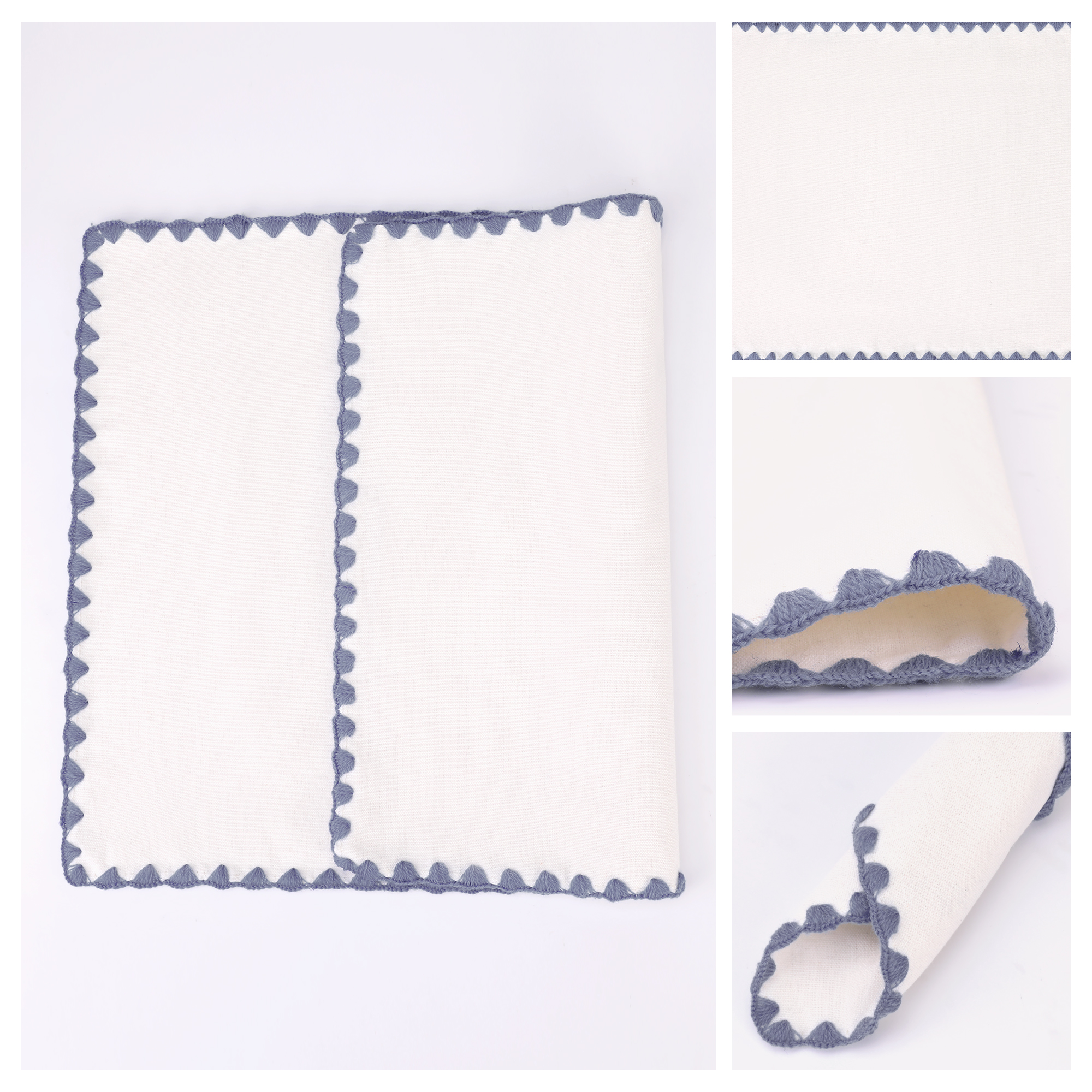 Unique Bargains Farmhouse Set of 4 Linen Placemats for Dining Table Decor Gray