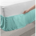 thumbnail image 2 of Mosaic Bed Skirt, Vintage Flower Pattern Geometric Effects Traditional Meadow Flourishing Art, Elastic Bedskirt Dust Ruffle Wrap Around for Bedding Decor, 4 Sizes, Turquoise and White, by Ambesonne, 2 of 2