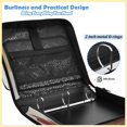 thumbnail image 4 of Zipper Binder with Shoulder Strap 2 inch 3 Ring Waterproof File Folder Organizer Bag 500 Sheet Red and Yellow Bird, 4 of 8