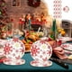 thumbnail image 1 of Vajilla navideña con copos de nieve rojos | Platos, vasos y servilletas de papel de 18 y 23 cm | Vajilla desechable festiva para reuniones navideñas, 1 of 5