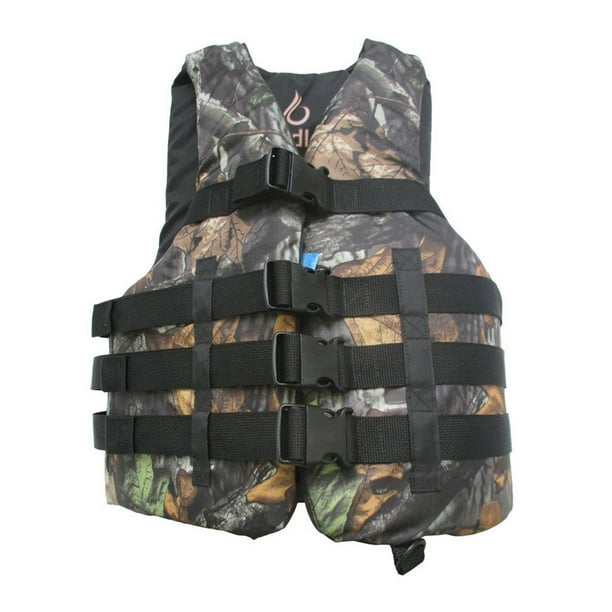 Fully Enclosed Deluxe 4Buckle Adult Life Jacket Vest (Real Camo