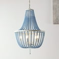 thumbnail image 4 of SAFAVIEH Elanie 5-Light LED Blue Wood Pendant Light with Shade, 4 of 8