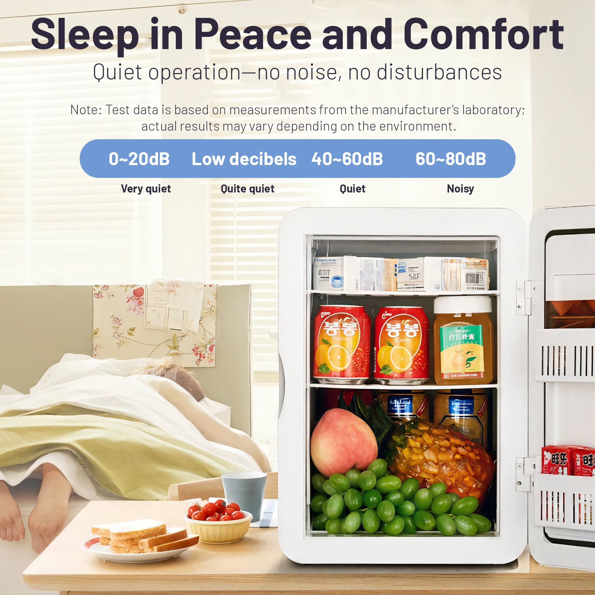 CATUOR Mini Fridge, 8L/6 Cans Makeup Skincare Fridge, 110V AC/ 12V DC Adapters Mini Fridge for Bedroom