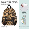 thumbnail image 5 of Black and Brown Leopard Print Cute School Backpack Bag for School with Padded Back and Adjustable Shoulder Straps 15.25"x11.5"x5.25", 5 of 5