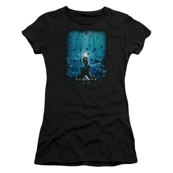 Aquaman Movie - Poster - Juniors Teen Girls Cap Sleeve Shirt - X-Large