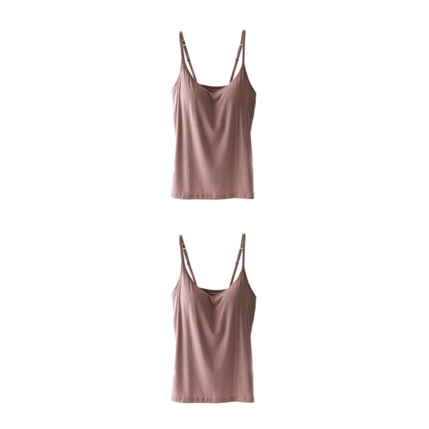 Camisola de Yoga Sonducket para mujer Chaleco deportivo fino Café L 2piezas