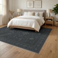 thumbnail image 3 of ODIKA 6'x9' Blue Midnight Geometric Design Washable Area Rug Intricate Ocean-Inspired Motifs and Patterns for Queen Size Bedroom, Under Bed, Master Suite, Easy Care, Non-Shedding, 3 of 7
