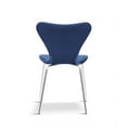 thumbnail image 5 of 1x White Rectangular Dining Table and 4xNavy Stackable Chairs, Dining Table and Chairs Set, 5 of 7