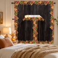 thumbnail image 5 of Fall 3 Piece Swag Kitchen Curtains Set, Thanksgiving Rustic Colorful Maple Leaf Brown Wood Grain Valance and Tier Curtains 24 in Long, 56" x 36" Window Topper for Cafe Bathroom Bedroom, 5 of 9