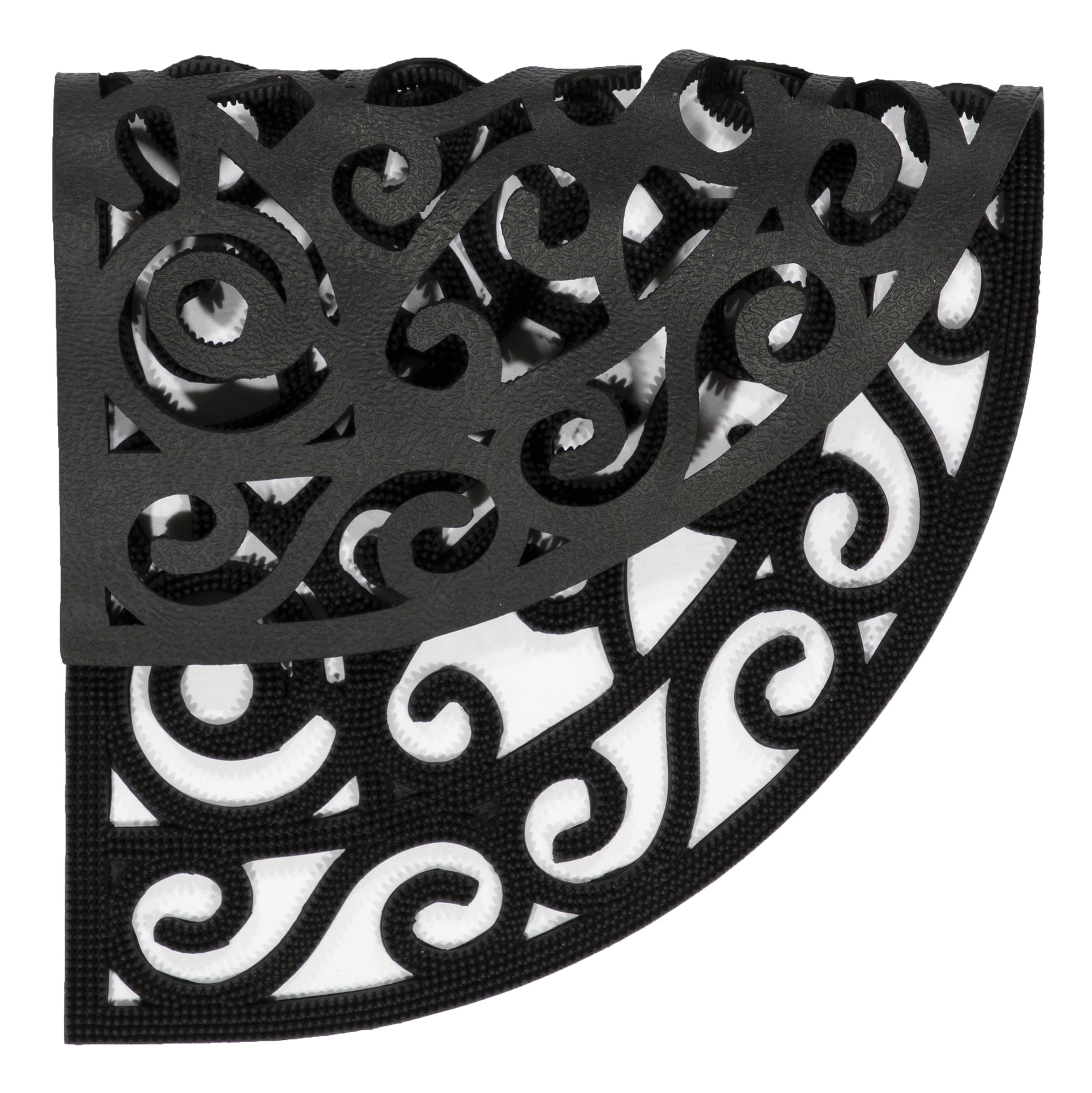 Ottomanson Heavy Duty Non-Slip Rubber Mat 18" x 30" Indoor Outdoor Waterproof Doormat for Entryway Garage Kitchen, Black