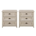 thumbnail image 6 of Walker Edison Farmhouse 3 Drawer Nightstand, Set of 2, White Oak, 6 of 8