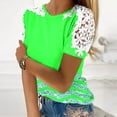 thumbnail image 4 of COM1950s Shorts pour Femmes, Chemises pour Femmes, Femmes Imprimé Manches Courtes Col Rond Chandail Chemises en Dentelle Blouse, Blouses pour Femmes, Chemises Manches Courtes pour Femmes, Blouses Manches Courtes pour Femmes, 4 of 5