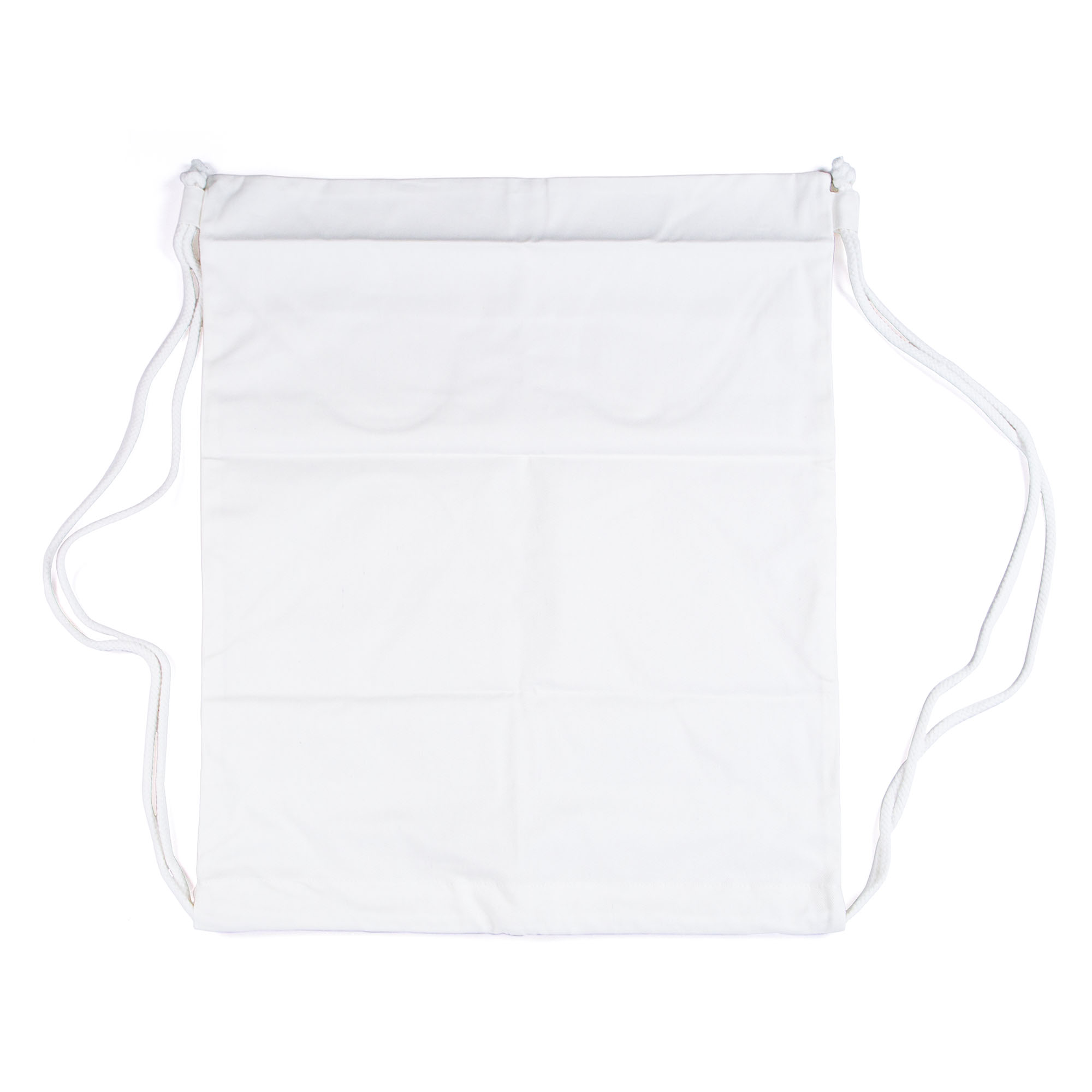Styled Basics Customizable White Drawstring Bag, Cotton, One Size, 14.5” x  18” 