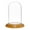 Oak Veneer Base, variant on Plymor 2.5" x 4.5" Small Glass Display Dome Cloche (Walnut Veneer Base)