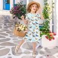thumbnail image 2 of joogoo Running Horse Blue Girls' Short Sleeve Dress Kids Dresses 5-6T, 2 of 8