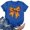 Blue, variant on Women's Casual Printed Crew Neck Short Sleeve T-Shirt Soft Breathable Summer Top