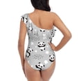 thumbnail image 5 of Easygdp Pandas Women's One Shoulder Ruffle Monokini Bathing Suits with Removable Chest Pad, Quick Drying - Large, 5 of 8