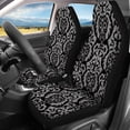 thumbnail image 3 of Pzuqiu Sugar Skull Damask Car Decor Accessories Interior Accessories Car Seat Covers Easy to Install 3 PCS Car Seat Covers Full Set Fit for Truck most Cars, 3 of 10