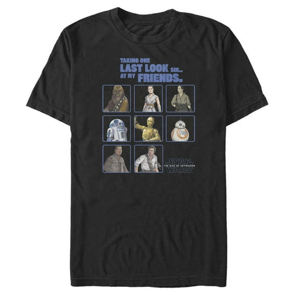 Men's Star Wars: The Rise of Skywalker One Last Look Group Panels  Graphic Tee Black Large