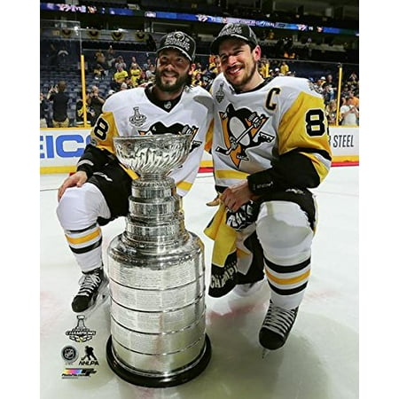 Pittsburgh Penguins Sidney Crosby Framed Kris Letang Sidney Crosby Pittsburgh Penguins 2017 Stanley Cup Photo (Size: 8
