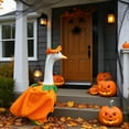 thumbnail image 5 of Halloween Goose Outfit Pumpkin Goose Costume Cute Goose Clothes Porch Goose Outfits for Cement Goose Halloween Outdoor Patio Yard Lawn Statueart Goose Duck Decoration, 5 of 7