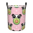 thumbnail image 1 of Balery Panda Avocado Cesta de ropa redonda con asas, impermeable, independiente, para ropa, juguetes, dormitorio y familia-Medium, 1 of 6