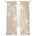 thumbnail image 7 of Coastal Starfish Sheer Curtains 84 Inch Length 2 Panels Set, Summer Ocean Waves Ombre Sea Beige Voile Window Treatment Rod Pocket Curtains Sheers Drapes for Bedroom/Living Room/Kitchen 52"x84"x2, 7 of 7