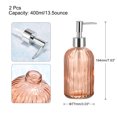 thumbnail image 2 of Uxcell Soap Dispensers Set 13.5Oz Glass Dish Hand Soap Dispensers with Pumps for Kitchen Bathroom, 2Pack Orange, 2 of 5