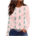 thumbnail image 2 of FDGIU Cute Christmas Graphic Tee for Women, Long Sleeve Crewneck Blouse, Cozy Loose Fit for Holiday Parties, 2 of 5