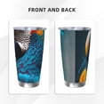 thumbnail image 3 of KLL Modern Style Blue Parrot Print 40oz Stainless Steel Insulated Car Cup with Spillproof Lid - Keep Your Drink Hot or Cold on the Go-Straw Three-piece Set, 3 of 8