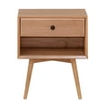 thumbnail image 2 of 1-Drawer Mid-Century Solid Wood Nightstand - Natural Pine, 2 of 5