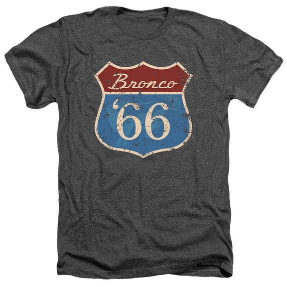 Ford Bronco Route 66 Bronco Adult Heather T-Shirt Charcoal