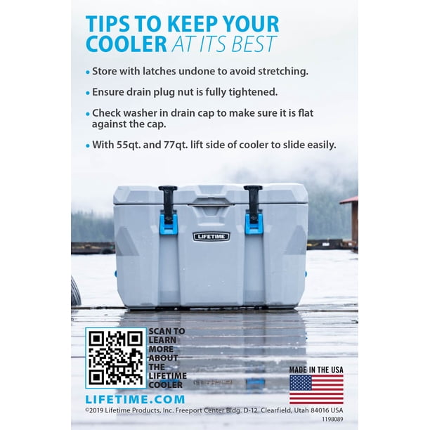 Free Shipping! Lifetime New 55 Qt. High Performance Cooler, Grey