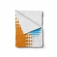 thumbnail image 2 of Orange Soft Flannel Fleece Throw Blanket, Colorful Half Tone Circles with Spots on White Background Retro Design, Cozy Plush for Indoor and Outdoor Use, 70" x 90", Red Orange and Blue, by Ambesonne, 2 of 6