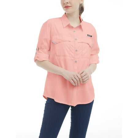 Little Donkey Andy Women s UPF 50+ UV Protection Shirt Long Sleeve Fishing Shirt Breathable and Fast Dry Coral XS