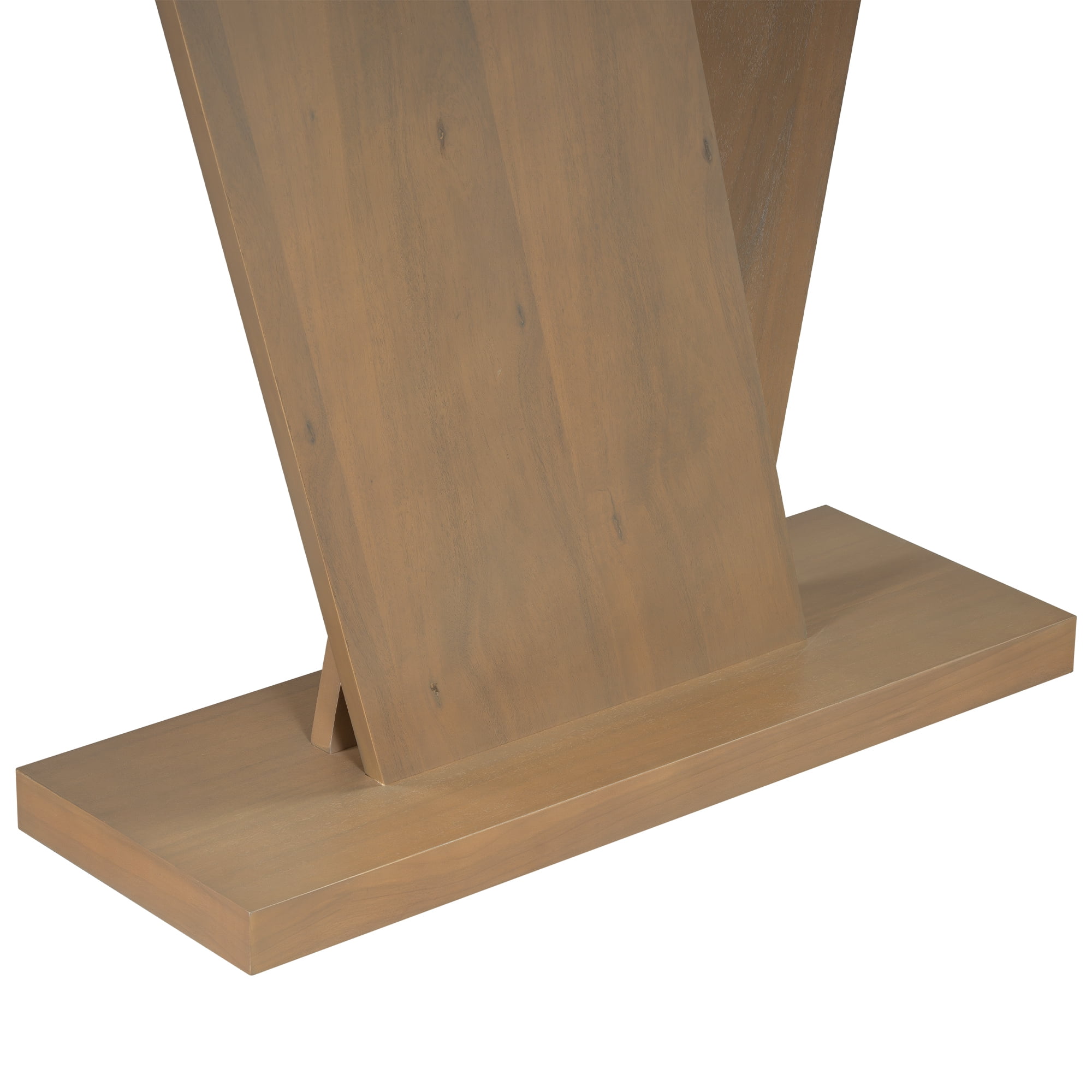 EUROCO 59.8" Console Table with V-Base Design,Wooden Entryway Sofa Table, Unique Long Accent Hallway Table for Living Room,Brown