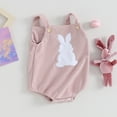 thumbnail image 3 of Douhoow Baby Girl Boy Easter Rabbit Romper 3 6 12 18 Months Infant Summer Corduroy Bunny Jumpsuits, 3 of 9