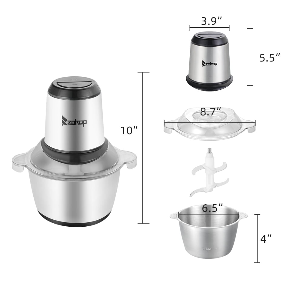  CLIng Electric Meat Grinder Stainless Steel Kitchen Food  Processor Chopper 2/3L Large Capacity 2 Speeds 300W for Meat, Vegetables,  Fruits and Nuts : Home & Kitchen