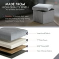 thumbnail image 3 of Ornavo Home 2 Pack Small Storage Ottoman Foldable Collapsible Cube Square Linen Ottoman Foot Rest Stool Seat, for Living Room, Bedroom, Home Office, Dorm - 12 x 12 x 12, Gray, 3 of 7