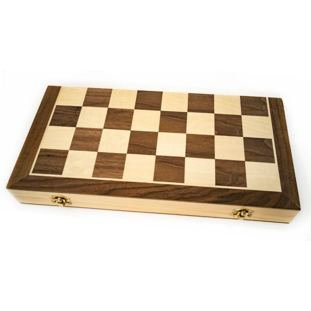 40*40cm Large Chess Folding Wood Chessboard Set Magnetic Pieces Backgammon Gift 