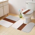 thumbnail image 2 of Black Striped Geometric Bath Mat 3 Piece Bathroom Rug Set, Modern Boho Brown Rustic Non Slip Bath Rug Contour Mat and Toilet Lid Cover, Absorbent Shower Mats Soft Bath Rugs and Mats Sets, 2 of 8