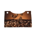 thumbnail image 3 of Uemuo Coffee Beans Pattern Tissue Box Cover Holder, Triangle with Bottom Belt - PVC Leather Decorative Organizer for Tabletop, Bathroom, Car, Office, 3 of 9