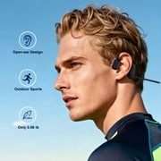 TOPVISION Open Ear Air Conduction Headphone, Wireless Bluetooth Earbuds 8H Playtimes Sports Earphones with Mic, Sweatproof Earbuds for Hiking, Cycling, Black