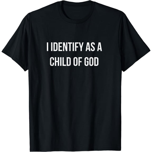 I Identify As A Child of God Overcomer Christian Vintage T-Shirt Black Medium