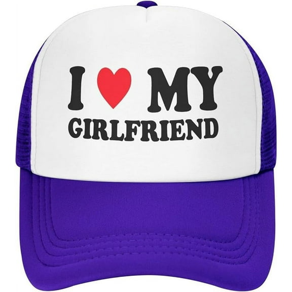 I Love Heart My Girlfriend Hat Unisex Adult Trucker Hats Adjustable Cap for Adults Classic Fishing Caps