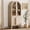 Beige, variant on 31.5"W Arched Kitchen Hutch Sideboard, Mid-Century Modern Wooden Buffet Hutch Cabinet with 2 Glass Doors And 3 Tier Shelves