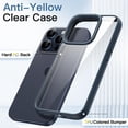 thumbnail image 3 of JETech Case for iPhone 15 Pro Max 6.7-Inch, Shockproof Phone Bumper Cover, Solid Color Matte TPU Frame, Anti-Scratch Clear Back (Blue Titanium), 3 of 6