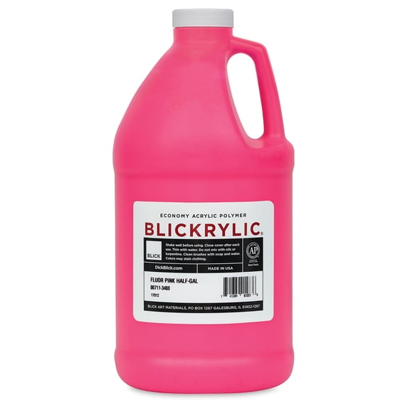 Blickrylic Student Acrylics - Fluorescent Pink, Half Gallon