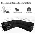 thumbnail image 6 of Power Reclining Sectional Recliner With Wireless Charging, Faux Fur Reclining Sectional Couch Sofa Electric Sectional Recliner USB Port, Cup Holder, Storage Console For Living Room, 6 of 6