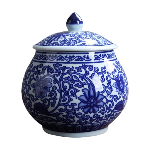 Jarrones de cerámica esmaltados para flores, decorativos, de estilo chino antiguo, para templos, tarros de almacenamiento. Floral